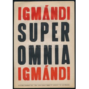 Igmándi Super Omnia [...] Igmándi természetes keserűvíz kisplakát, 24×17 cm