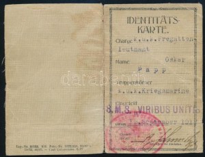 cca 1917-1918 SMS Viribus Unitis tengerésztisztjének, Papp Oszkár k. u. k...