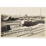 1944 Miskolci fth. (főteher(pályaudvar) = Miskolc-Rendező pályaudvar?) lebombázott vagonjainak fotói, 5 db...