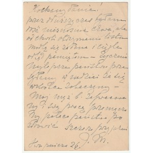 MEHOFFER Jadwiga. Kartka pocztowa do M. Iwańskiego, nadana 13 maja 1943 r.; Mehofferowa pisze osobiś…