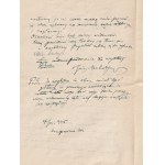 MEHOFFER Józef. List z dnia 17 grudnia 1945 r.; pisze: Dawno nie miał Pan listu odemnie, bo […] z je…