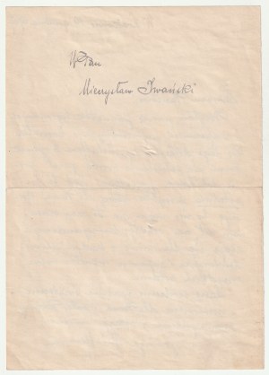 MEHOFFER Jadwiga; AROUND MEHOFFER'S BROTHERS. Set: 1) letter dated December 19, 1947, handwritten by F...