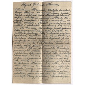 [KOSSAK Juliusz]. Anonimowy, dwustronny rękopis z epoki opisujący pogrzeb J. Kossaka; […] O tej żało…