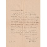 SERBEŃSKI Antoni, OSTRZESZÓW. List z dn. 28 sierpnia 1953 r.; korespondencja dotyczy zaginionego w 1…