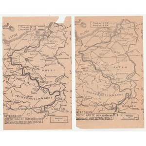 WSCHODNI I ZACHODNI FRONT - LUTY 1945. Alianckie ulotki pokazujące sytuację na froncie wschodnim i z…