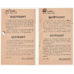 WSCHODNI I ZACHODNI FRONT - LUTY 1945. Alianckie ulotki pokazujące sytuację na froncie wschodnim i z…