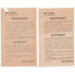 WSCHODNI I ZACHODNI FRONT - LUTY 1945. Alianckie ulotki pokazujące sytuację na froncie wschodnim i z…