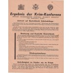 JAŁTA 1945. Ulotki alianckie z lutego-marca 1945, przedstawiające wyniki konferencji jałtańskiej; śl…
