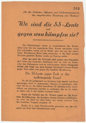 WROCŁAW. Wo sind die SS-Leute und gegen wen kämpfen sie? - 