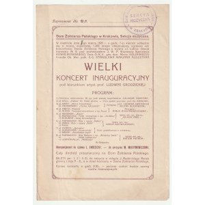 KRAKÓW. Program Wielkiego Koncertu Inauguracyjnego w Domu Żołnierza Polskiego w Krakowie (stempel); …