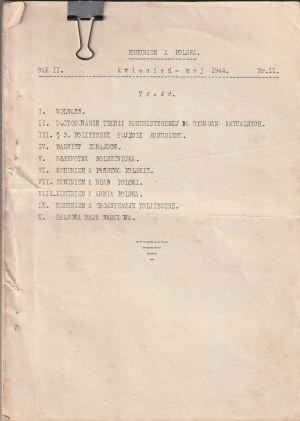 KOMUNIZM a Poland. 11 no. (April-May 1944). - An underground print publication fighting the communists and their propaganda....