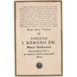 DOBROJEWO (pow. Szamotuły) - Kwileccy. Pamiątki z I Komunii Św. Jana Kwileckiego (1902-1959) i Maryi…