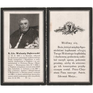 GOWINO (pow. Wejherowo), Pelplin (pow. Tczew), Lubawa (pow. Iława). Nekrolog ks. Walentego Dąbrowski…