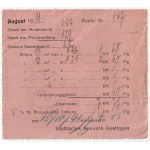 GOSTYŃ. Dwa kwity rozliczeniowe z gostyńskiej gazowni z sierpnia 1940 i 1941 r.; drobne zażółcenia, …