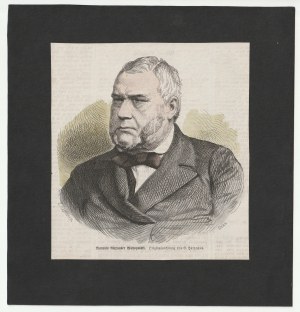 WIELOPOLSKI Aleksander. Portrét, dřev. kolorováno, podloženo tuhým papírem, stav bdb.; rozměry ca.