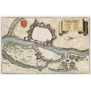 GŁOGÓW. Plan fortyfikacji miejskich; pochodzi z: M. Zeiller, Topographia Bohemiae, Moraviae et Siles…