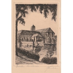 WROCŁAW. Kościół NMP; sygn. nieczyt., ok. 1900; akwf. cz.-b., st. bdb., przetarcia (bez szkody dla w…