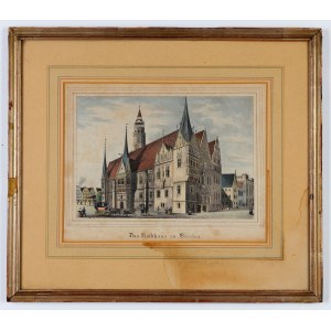 WROCŁAW. Ratusz miejski od str. pd.-wsch.; pochodzi z: Borussia […], Drezno 1838-1842; lit. kolor., …