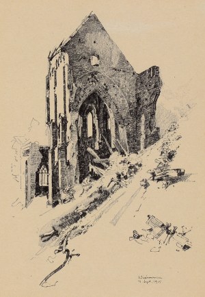 RELIGION. Demolished church; taken from: L. Kasimir, Galizien 1915: Ein Künstlertagebuch, published by H. H....