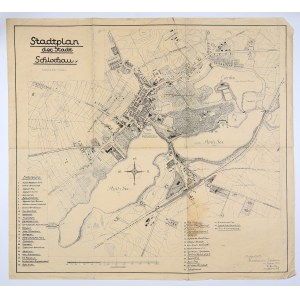 CZŁUCHÓW. Plan miasta; oprac. architekt miejski (sygn. nieczyt.), 1929; podziałka 1 : 5000; druk cz.…