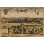 GDAŃSK. Panorama miasta ze wzgórza Grodzisko; pochodzi z: Civitates Orbis Terrarum, wyd. G. Braun, F…