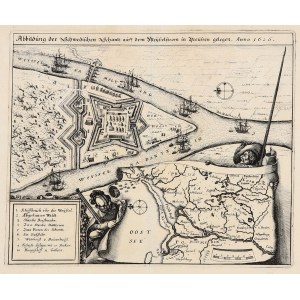 WISŁA. Plan twierdzy szwedzkiej w widłach Wisły Gdańskiej i Wisły Elbląskiej oraz mapa części Prus (…