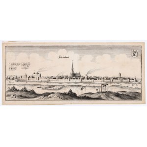 ZŁOCIENIEC. Panorama miasta; pochodzi z: M. Zeiller, Topographia Electoratus Brandenburgici et Ducat…