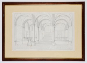 Königsberg (German: Königsberg). Albrecht University - vestibule; designed by architect F.A. Stüler, l...
