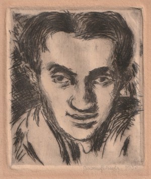 SCHULZ Bruno (1892-1942) - Judaica. Self-portrait (?); 1936, signed by the author in pencil; cliché-verre, s...