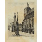 BUSCHBAUM Karl Albrecht (1885-1955), GUBIN. Widok na ratusz i kościół farny (obecnie w ruinie) w Gub…