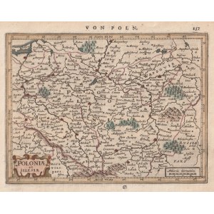 POLSKA (zwana w I RP KORONĄ), ŚLĄSK. Mapa Polski i Śląska; na podstawie mapy Mercatora, pochodzi z: …