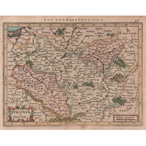 POLSKA (zwana w I RP KORONĄ), ŚLĄSK. Mapa Polski i Śląska; na podstawie mapy Mercatora, pochodzi z: …