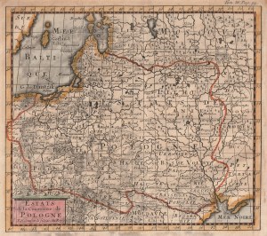 POLOGNE (appelée dans la première République KORONA), GRAND PRINCE DE LITUANIE. Carte de la République de Pologne ; comp. N. Sanson, p...