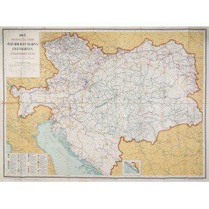 GALIZIEN. Eisenbahnkarte von Galizien und Österreich-Ungarn; Legende; zusammengestellt von. F.A. Edlen von Manussi-Montesole, ry...