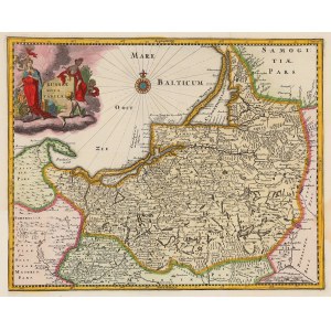 PRUSY KRÓLEWSKIE i KSIĄŻĘCE. Mapa Prus; oprac. P. Cluver, pochodzi z: Philippi Cluverii Introduction…
