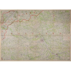 POLSKA. Mapa ziem polskich w czasie I wojny światowej - okolice Warszawy; wyd. L. Ravenstein, 1915; …
