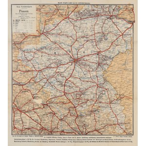 POZNAŃ. Mapa komunikacyjna Prowincji Poznańskiej; F. Ebbecke, J.J. Arnd, pochodzi z: W. Koch, C. Opi…