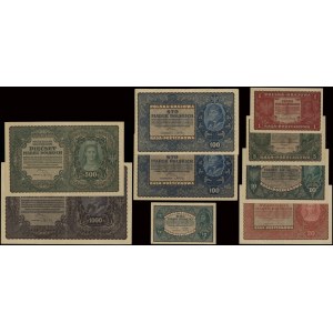 Polska, zestaw 9 banknotów, 1919-1920