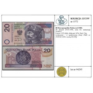 Polsko, 20 zlotých, 25.03.1994