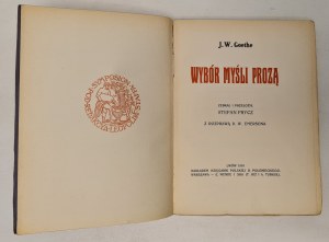 Goethe J.W. - Selection of thoughts in prose ed. by L. Staff Wyd. 1910