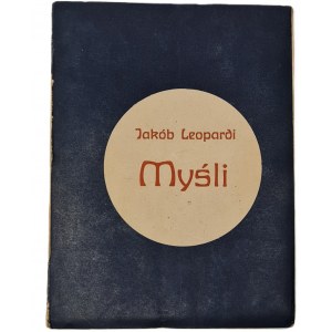 Leopardi Jakób - Pensées éditées par L. Staff Wyd. 1909