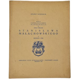 SERUGA Józef - Hołd introligatorów warszawskich w dniu imienin Stanisława Małachowskiego w roku 1791