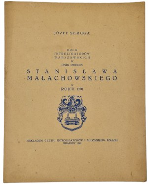 SERUGA Józef - Pocta varšavským knihařům u příležitosti jmenin Stanisława Małachowského v roce 1791