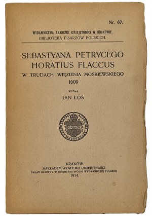 Sebastyan Petrycycy Horatius Flaccus in the hardships of Moscow prison 1609, Wyd.1914