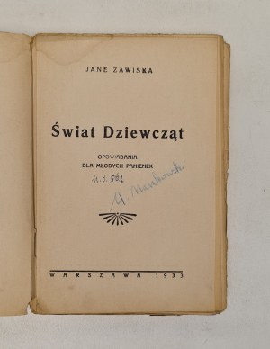 JANE HAWKES - THE WORLD OF GIRLS. Stories for young ladies Published 1933