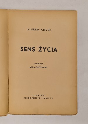 ADLER Alfred - SENS ŻYCIA