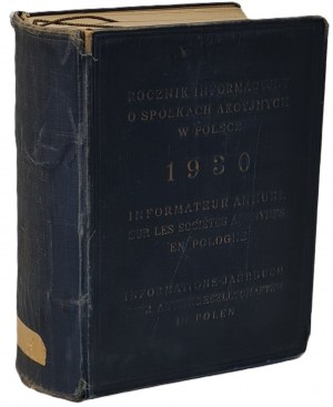 Szober Teodor oprac. - ROCZNIK INFORMACYJNY O SPÓŁKACH AKCYJNYCH W POLSCE 1930.