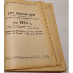 SPIS ABONENTÓW SIECI TELEFONICZNYCH PAŃSTWOWYCH I KONCESJONOWANYCH W POLSCE (Z WYJĄTKIEM M.ST. WARSZAWY) Wyd. 1939