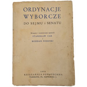 CZAR S., PODOSKI B. - ORDONNANCES D'ÉLECTION POUR LE SÉNAT ET LA SAISON Publ. 1935