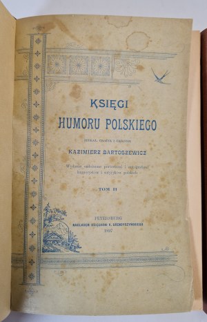 BARTOSZEWICZ Kazimierz - Księgi humoru polskiego, Tom I-II, wyd.1897